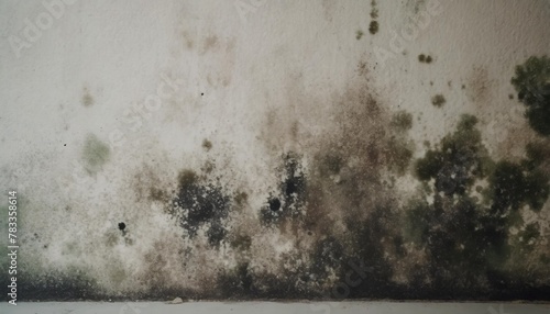 fungal mold spots growing on white room wall photo