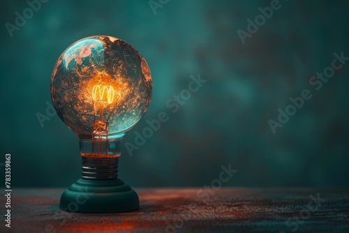Glowing Light Bulb in the Dark. Generative AI