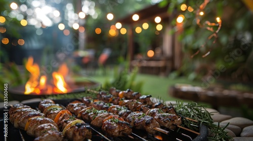 Close Up of Grill With Food Cooking