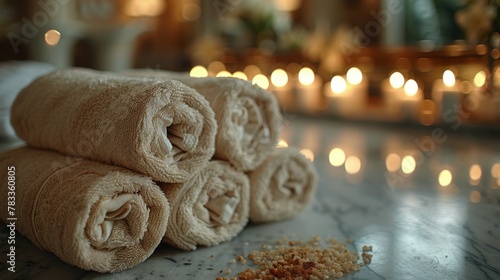 A Pile of Towels on a Table
