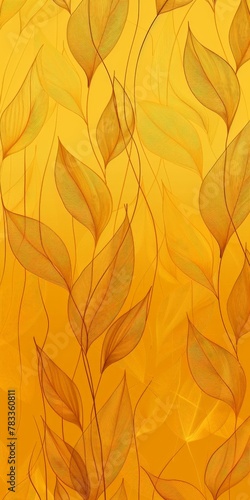 Yellow leaves on yellow background