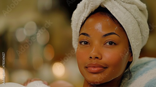 Woman Drying Hair With Towel