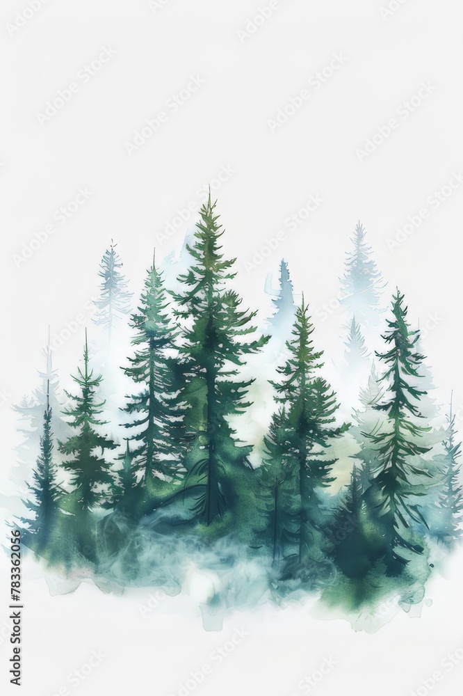 Fototapeta premium Trees covered in snow