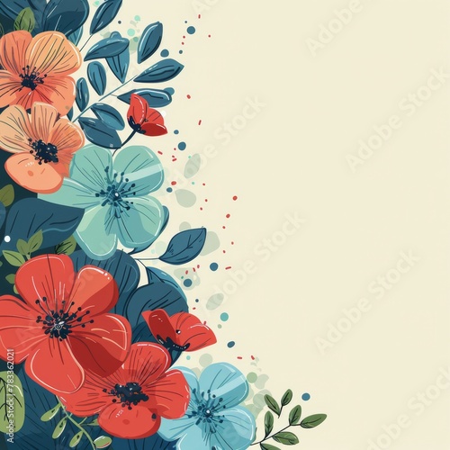 White and Orange Flower With Green Leaves