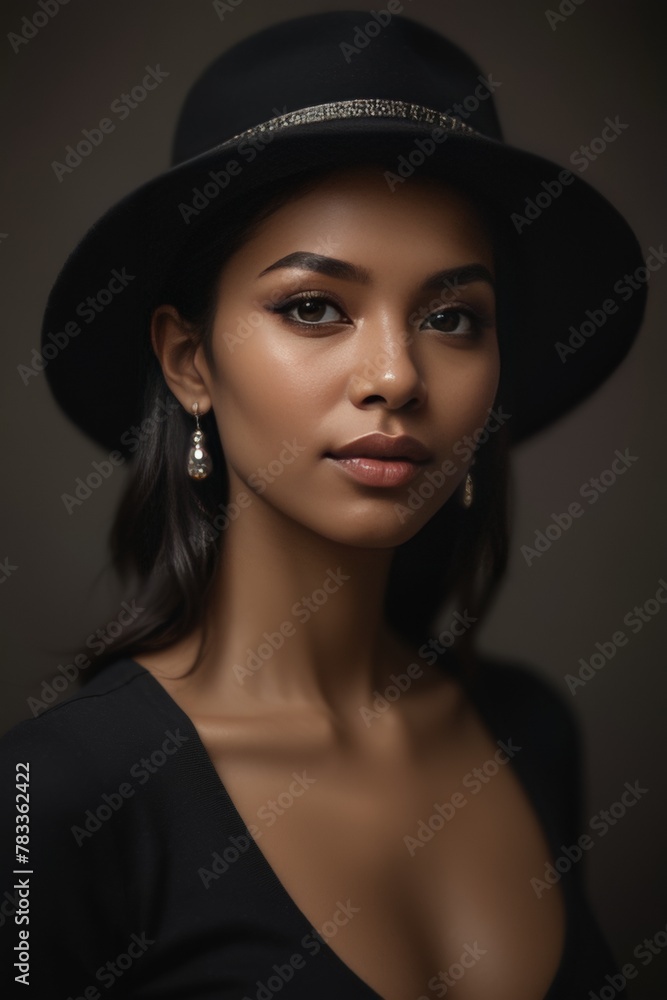 portrait of a woman in a hat, a woman wearing a hat poses for a picture portrait of a woman in a hat, a woman wearing a hat poses for a picture