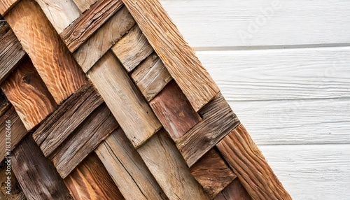 abstract wood texture close up cedar shingles for background with white space photo