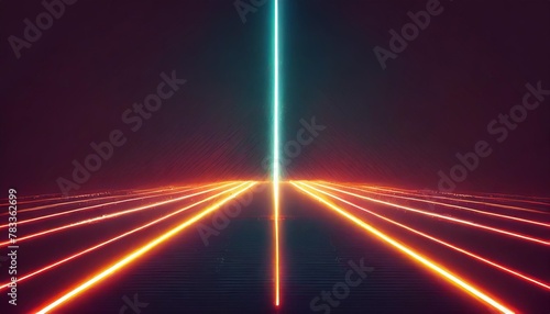 abstract sci fi retro style of the 80s laser neon bright background design for banners advertising technologies photo