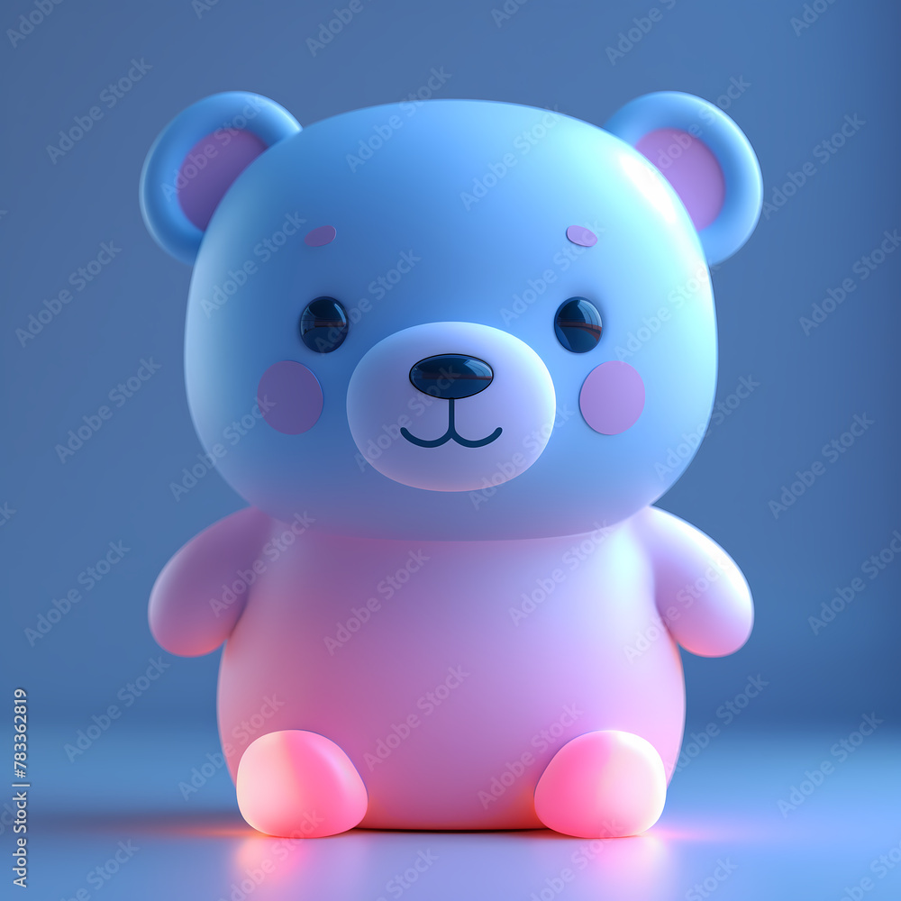 A cute and happy baby bear 3d illustration A cute and happy baby bear 3d illustration