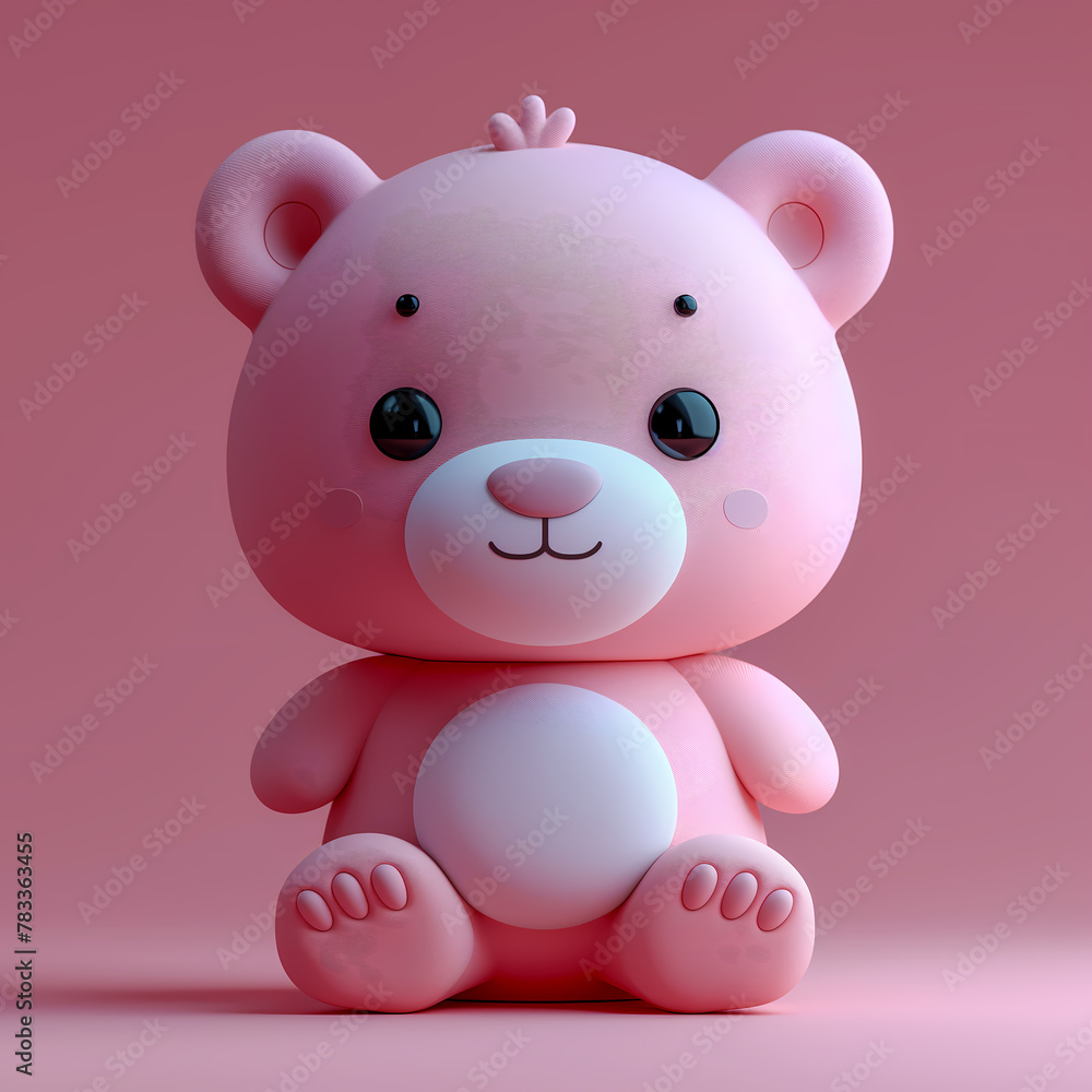 A cute and happy baby bear 3d illustration A cute and happy baby bear 3d illustration