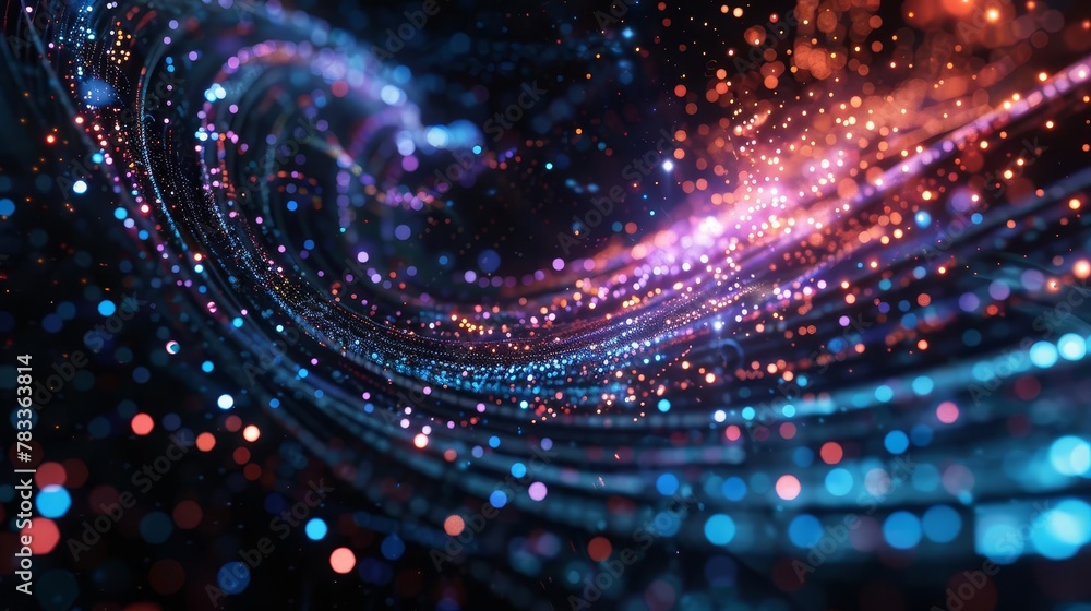 Obraz premium exploring the unknown data science universe conceptual visualization of big data analytics digital art