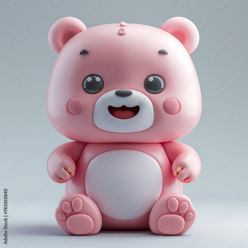 A cute and happy baby bear 3d illustration A cute and happy baby bear 3d illustration