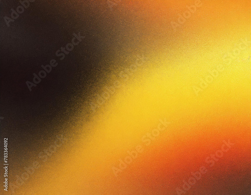 yellow orange brown black , background template grainy noise grungy spray texture , empty space shine bright light and glow color gradient rough abstract retro vibe