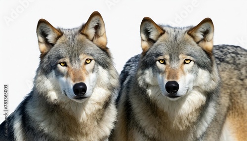 grey wolf collection sitting portrait standing animal bundle isolated on a white background as transparent png