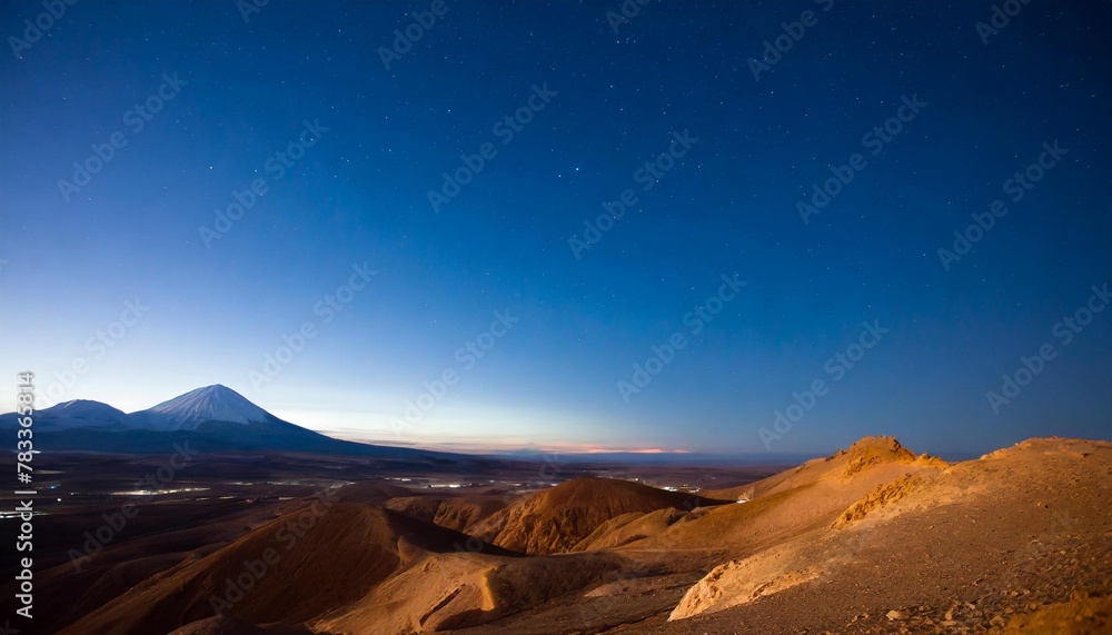 fantastic night landscape of an unknown planet