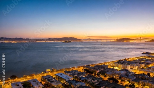 view of san fransisco bay during sunset photo