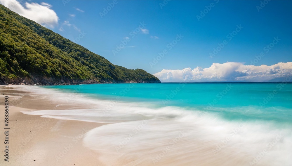 turquoise water and white sand in mari ermi beach