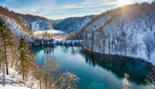 winter in plitvice lakes national park lika senj county karlovac county croatia
