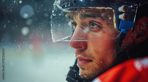 Man Wearing Red and Blue Uniform in Snow