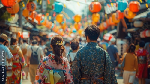 Couple Walking Down City Street