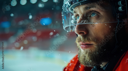 Man Wearing Red and Blue Uniform in Snow