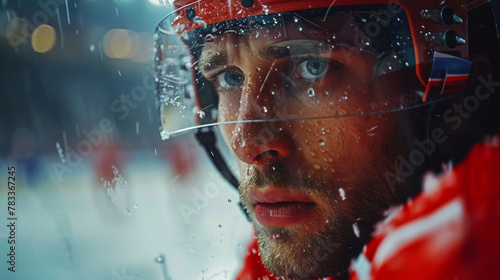 Man Wearing Red and Blue Uniform in Snow