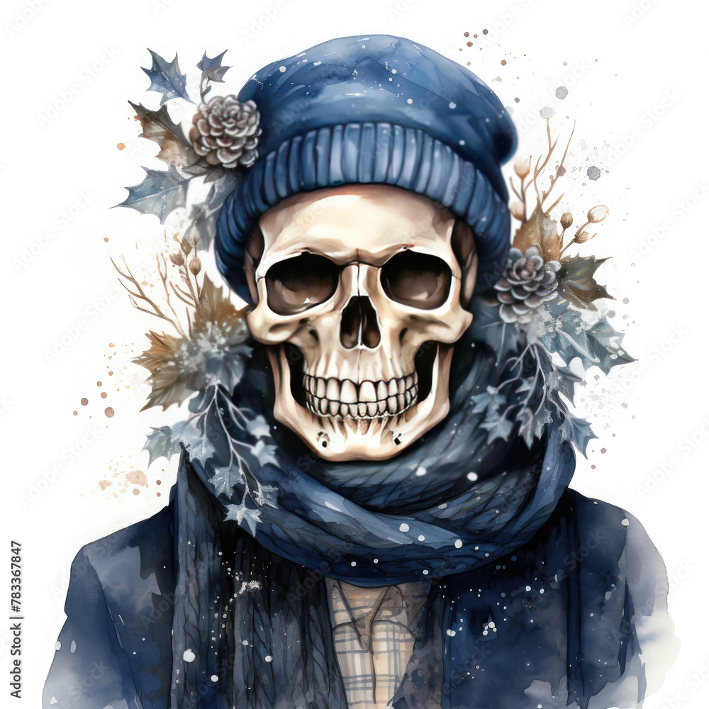 Watercolor Skeleton, clipart Illustration, Generative Ai Watercolor Skeleton, clipart Illustration, Generative Ai