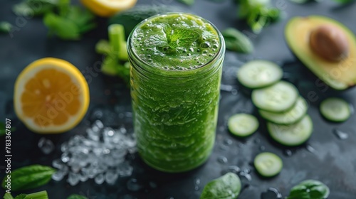 Glasses Filled With Green Smoothies