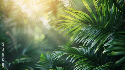 Sun Shining Through Tropical Tree Leaves