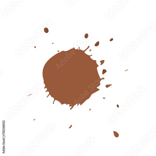 Splatter ink vector dirt stain brown brush. Paint inkblot black blob ink splatter grunge isolated background design.