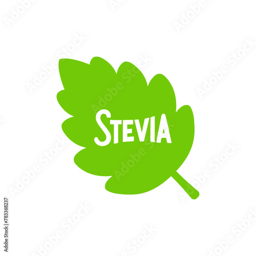 Stevia rebaudiana logo icon. Stevia leaf vector logo badge label plant natural extract. Herbal organic icon.