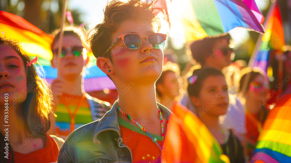 Teenagers at LGBTQ+ Rights Demonstration
Teenagers at LGBTQ+ Rights Demonstration