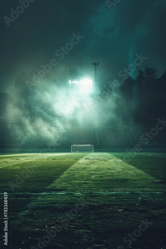 Green Field With Light at End