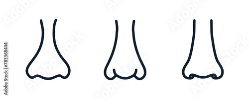 Nose line icon vector illustration. Nose smell human cartoon line icon. photo