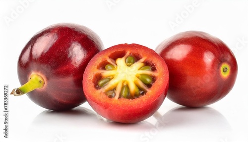 red camu camu fruit isolated on white background camu camu is a fruit of south american