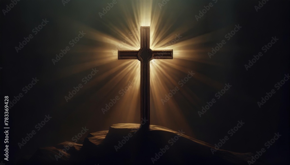 a glowing crucifix cross