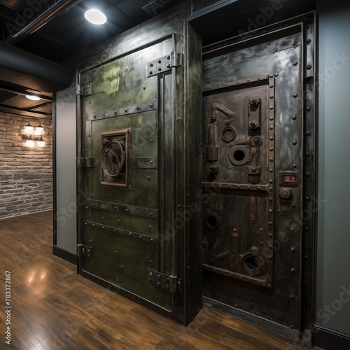 An imposing bank vault door stands open, a symbol of steadfast security and the historic safeguarding of treasures