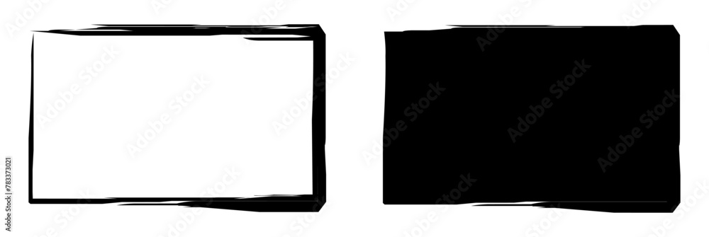Set hand drawn rectangle, felt-tip pen objects. Text box and frames. Set hand drawn rectangle, felt-tip pen objects. Text box and frames.