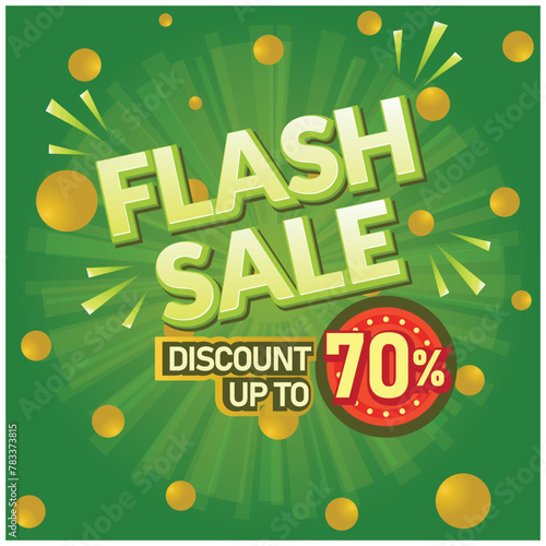 Flash Sale Post Design, 70% off discount offer, shop marketing
