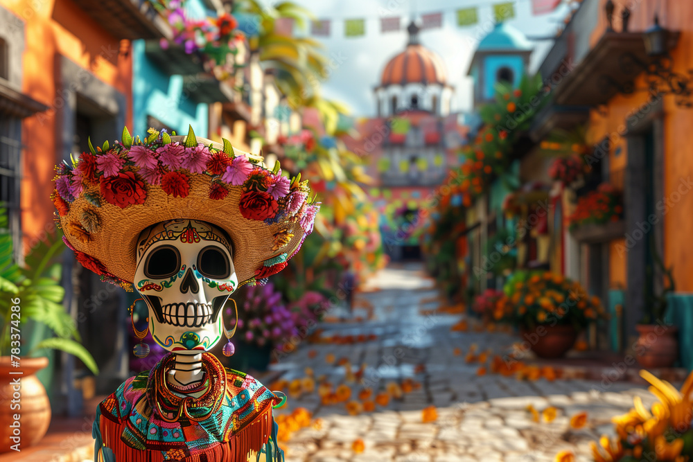 Fototapeta premium Mexican culture illustration 3d render