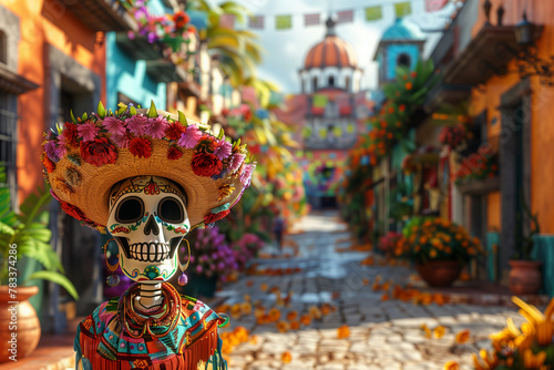 Mexican culture illustration 3d render