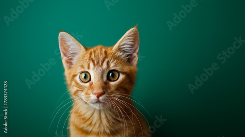 Small Cat Sitting on Fresh Green Backdrop  © Creative Valley
