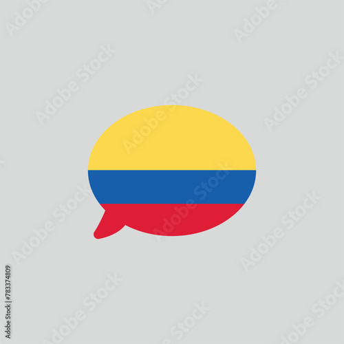 Colombia flag language speech bubble