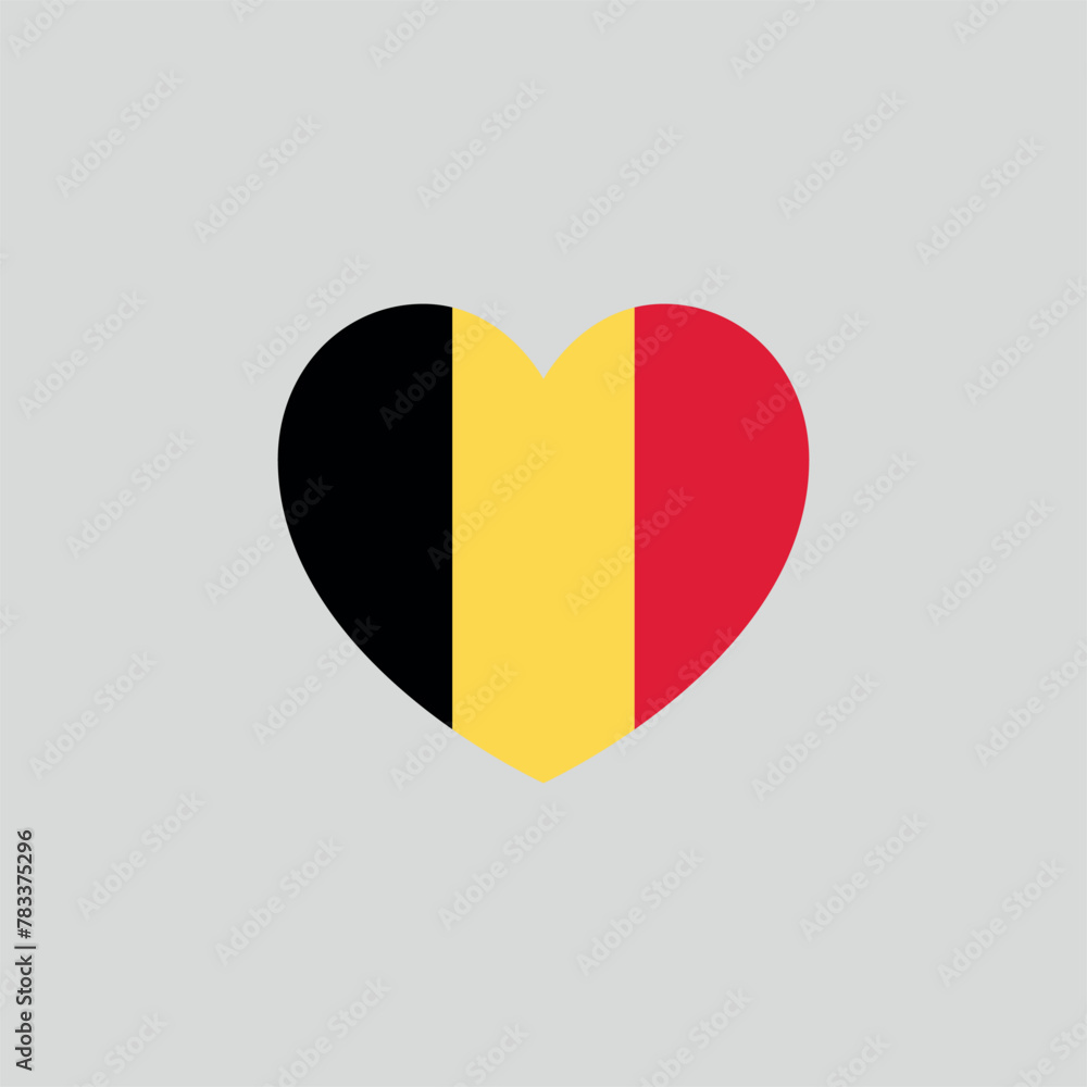 Fototapeta premium Belgium Flag Heart Love Sign