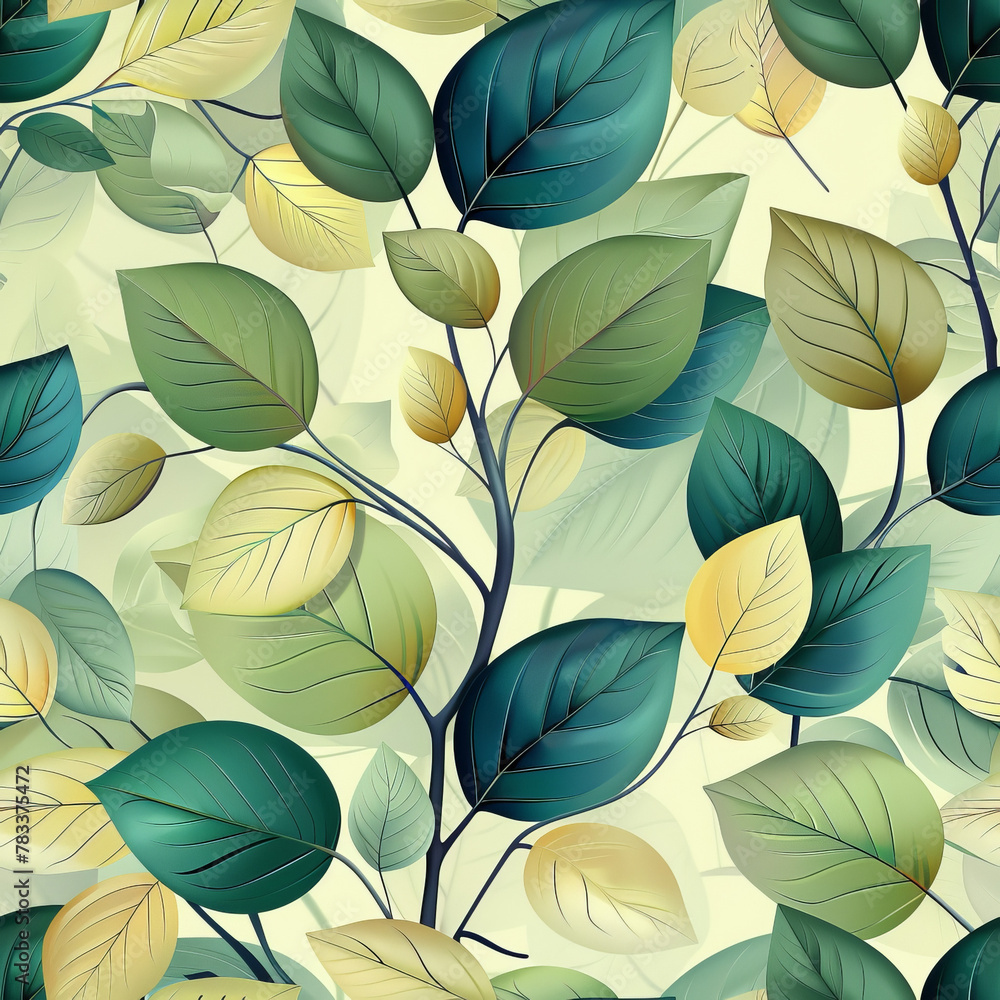 Vibrant Green Leaves Seamless Pattern for Eco-Friendly Backgrounds and Nature-Themed Designs Vibrant Green Leaves Seamless Pattern for Eco-Friendly Backgrounds and Nature-Themed Designs