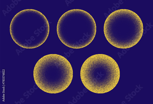 Circle dot vector pattern background digital explosion. Dot spray texture retro halftone grunge sphere. © kolonko