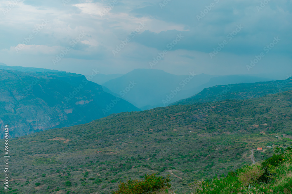 landscape of the chicamocha canyon in the department of santander colombia