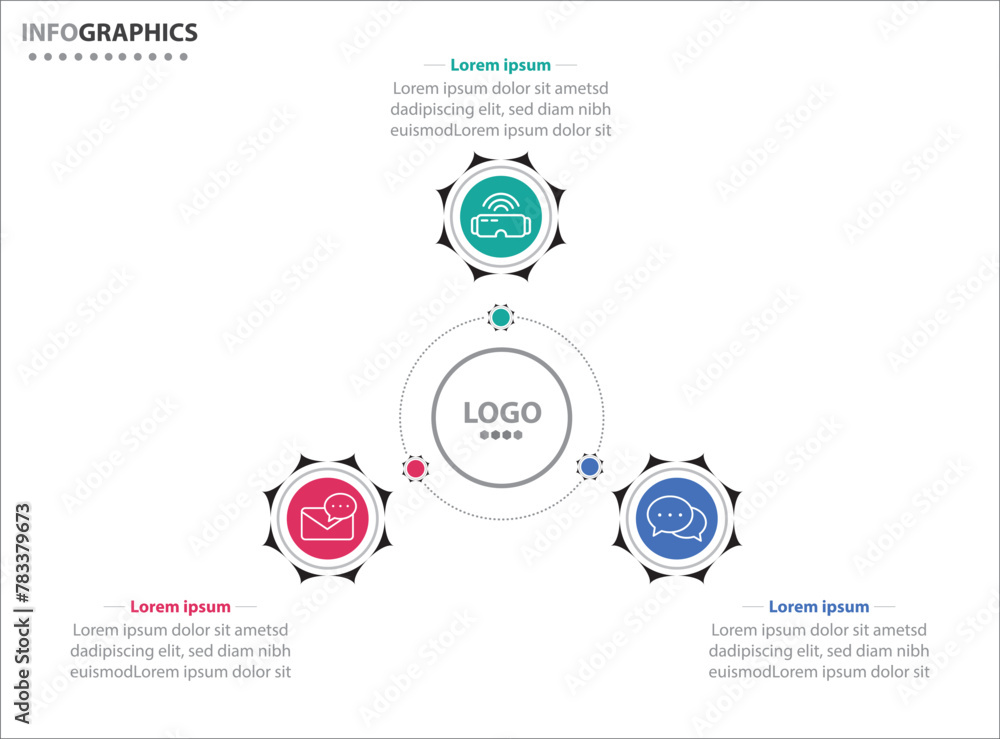 Circle infographic template with 3 options for presentations. Vector infographic design template. diagram, number options. Data visualization. Business concept with 3 steps, three process. Circle infographic template with 3 options for presentations. Vector infographic design template. diagram, number options. Data visualization. Business concept with 3 steps, three process.