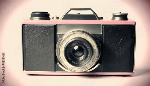 An exquisite vintage camera boasting a black leather finish and intricate details, exemplifying fine craftsmanship and photography history photo