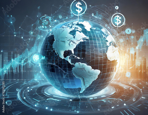 International currency global finance money business digital exchange dollar investment technology world economy market bank transfer concept financial trade