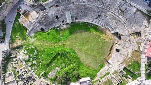 Albania Durres Illyrians old city, ruin on old Amphitheatre photo